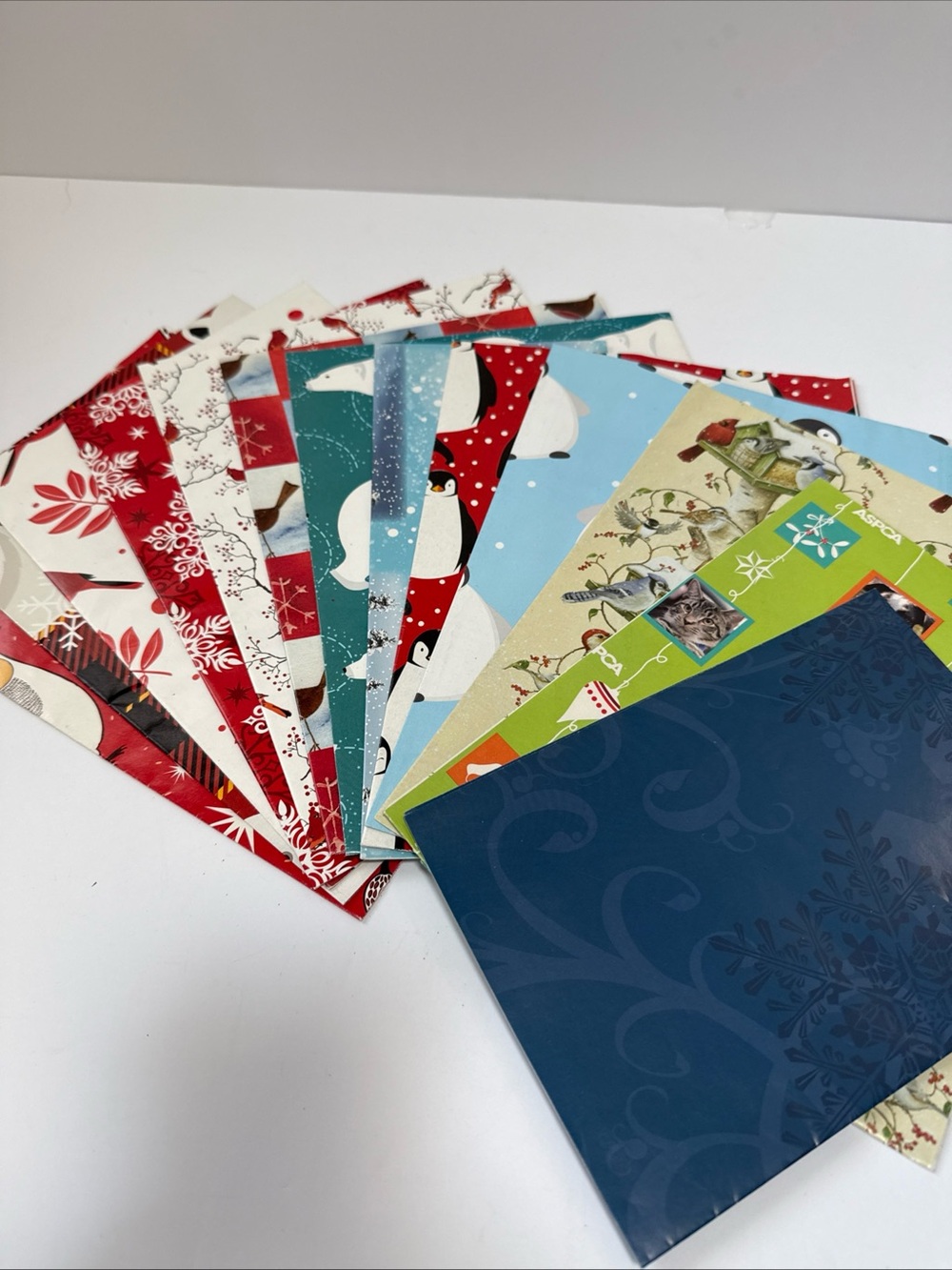 Lot of 13 sheets VTG holiday gift wrap.
